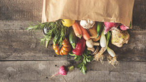 Vegetables on the floor